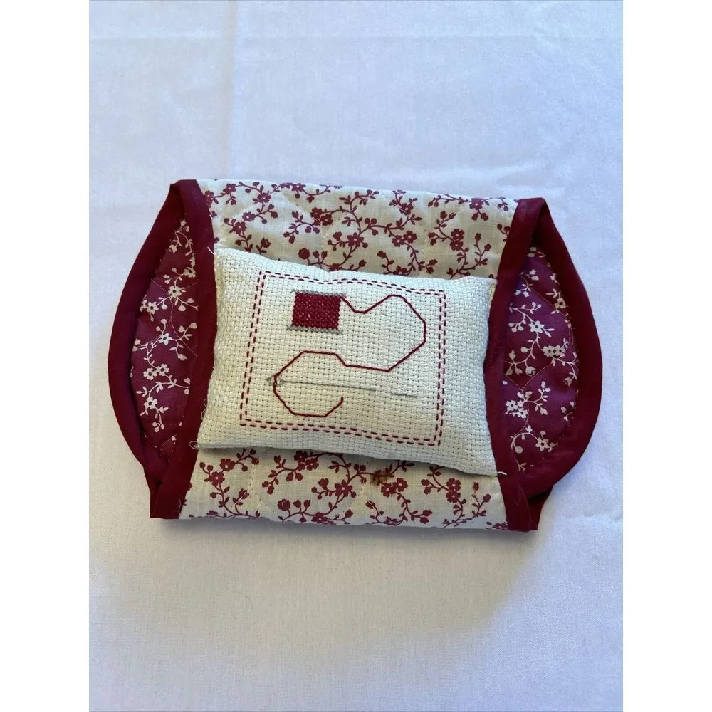 Vintage Handmade Sewing Armrest Organizer W/ Pin‎ Cushion Pockets